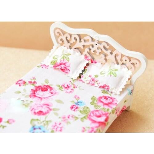 G07-X109 children baby gift Toy 1:12 Dollhouse mini Furniture Miniature rement Doll accessories princess bed 1pcs