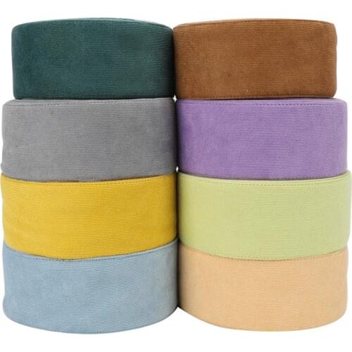 HSDRibbon 3" 75mm new upgrade Colorful Single face Fine Lines Corduroy Ribbon