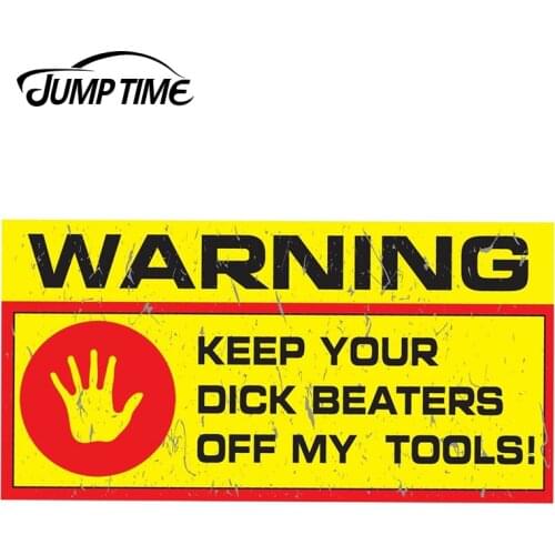 JumpTime 13cm x 6.7cm For WARNING TOOLBOX Vinyl JDM Decal Car Bumper Window Race Decor Car Sticker Waterproof Car Accessories