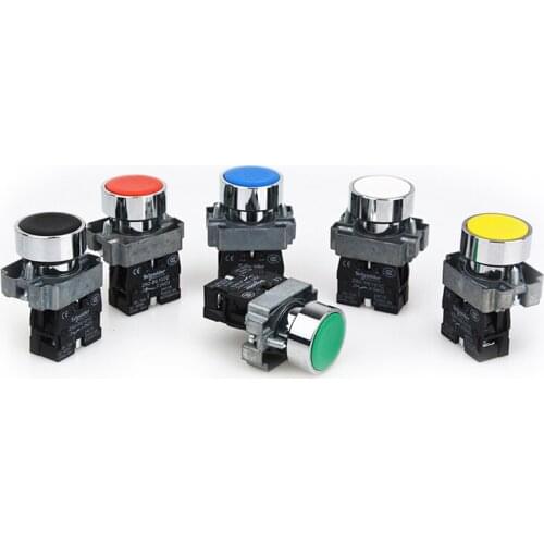 Original export Self-reset touch-type start button switch flat head ZB2BA3C green one normally open 22mm plus base ZB2BE101C