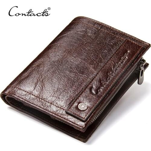 Contacts New Design Brand Men Wallets 100% Genuine Leather Purse with Credit Card Holder Male Wallet 20PCS/lot