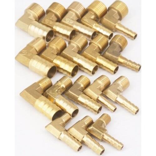 Hose Barb I/D 6mm 8mm 10mm 12mm 14mm 16mm x 1/8" 1/4" 3/8" 1/2" BSP Male ELbow Brass Coupler Connector Fittings Connectors