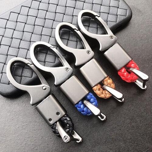 Metal Key Chain Car Key Holders PU Rope Horseshoe Buckle Hook Automotive Supplies