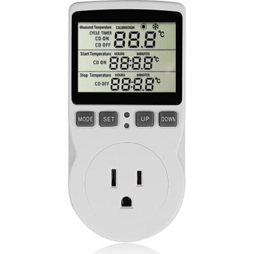 Multi-function temperature control countdown socket with timing switch sensor for heating and cooling