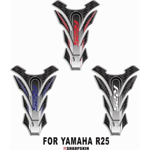 Motorcycle 3D fuel tank pad sticker protective decorative decal For YAMAHA R25 Fishbone Protective Decals