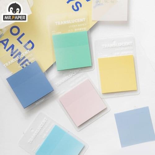 Mr.Paper 5 Design Reflection Series Transparent Sticky Note Notepad Notepad Diary Creative Self-Adhesive Notepad