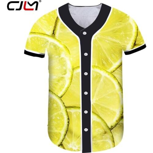CJLM New 3D Creative lemon Man Baseball Shirt Printed Mens Gothic Tshirt Hot Sale Unisex shirts Recommend