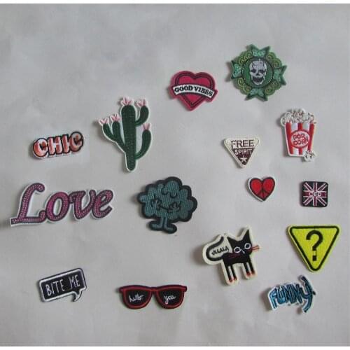 New arrive design a trendy hot melt adhesive applique embroidery patches stripes DIY clothing accessory patch C723-C740