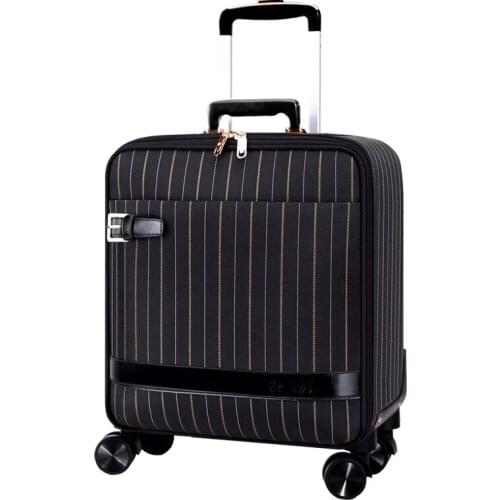 2019 New Men Retro stripe 16/20/24 inch Oxford waterproof Rolling Luggage Spinner brand Travel Suitcase women trolley suitcases