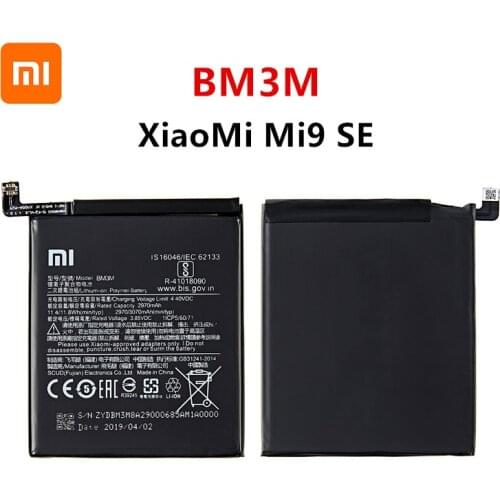 Xiao mi 100% Orginal BM3M 3070mAh Battery For Xiaomi 9 Se Mi9 SE Mi 9SE BM3M High Quality Phone Replacement Batteries