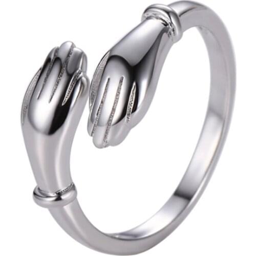 Punk Hip Hop Opening Resizable Ring for Women Men Finger Jewelry Palm Hug Accessories Bar Club Cock Party Ring Gifts