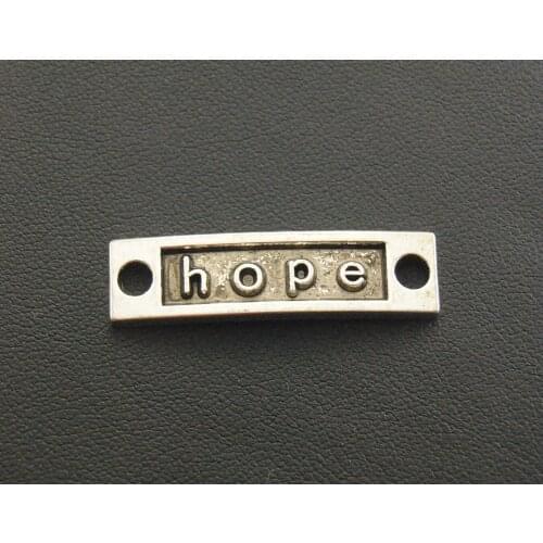 15 pcs 6x27mm Silver Color/bronze Letter "Hope" Connector Link Charms Fit Jewelry Making