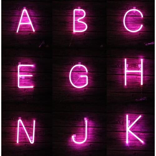 LED Pink Fairy Neon Lights Letter USB Battery Operated Festoon Garland Indoor For Bedroom Wall Wedding Christmas Decoration
