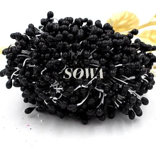 New Design Wholesale 5mm Double Heads Black Pearl Flower stamen For DIY And Cake Decoration Free Shipping (900pcs/lot)