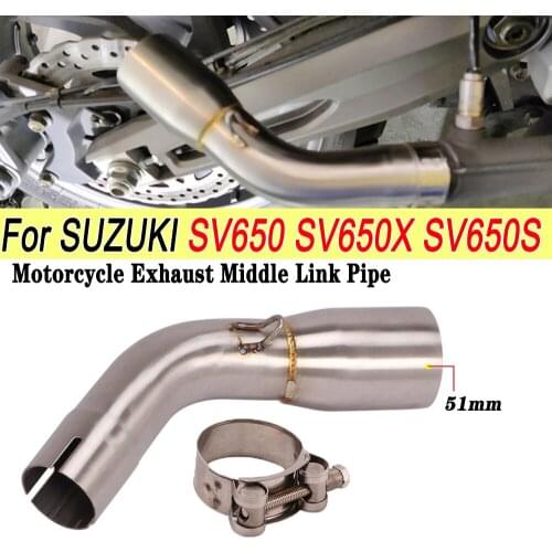 51mm Motorcycle Exhaust Escape Modify Middle Connection Link Pipe Slip on for SUZUKI SV 650 SV650 2016 2017 SV650X (2016-2019)