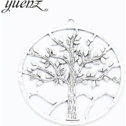 YuenZ 2pcs Antique silver color alloy Metal Round life tree pendant Charms for Jewelry Making Diy Handmade Jewelry 62*57mm Q253
