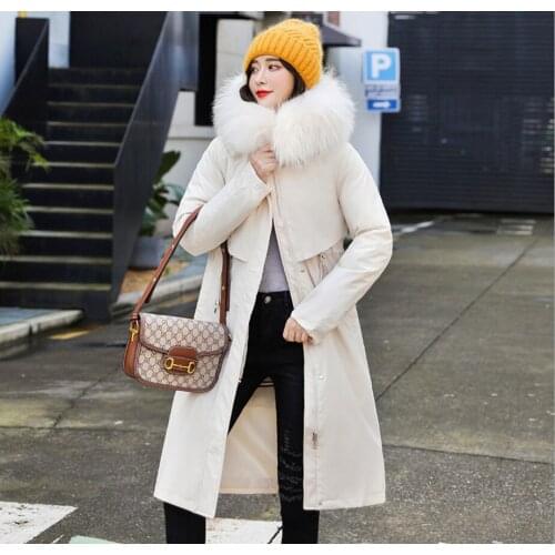 Women Down Jacket Winter 90% White Duck Down Jackets Female Real Fox Fur Collar Hooded Parkas Lady Coats Hood Outwear Overcoats