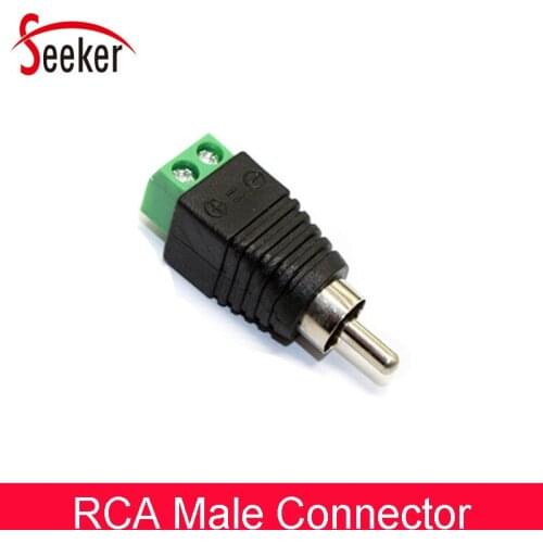 100pcs /lot CCTV RCA Adapters Male Connector to AV Terminals RCA Male Plug AV Balun for CCTV Security System