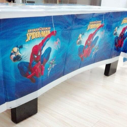 108cm*180cm Spiderman Party Supplies Table Cloth For Kids Disposable Tablecloth Favor Superhero Birthday Festival Decoration