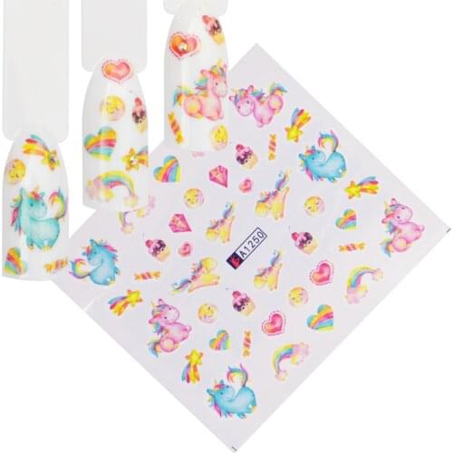 LCJ 12 Designs Water Decals Slider Summer Horse/Rose/Flower/Wolf/Dream Catcher Watermark Nail Sticker Wraps Manicure