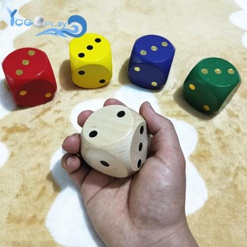 2pcs/Pack 5cm large Wooden Rounded Game Dice Childrens Enlightenment Cognitive Props Sieve Educational Solid Wood Dice Toys