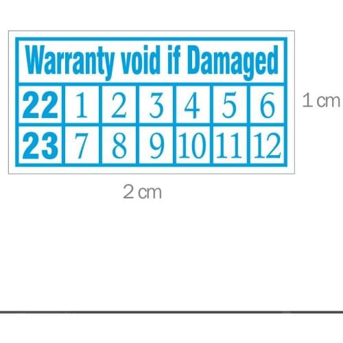 30000pcs/lot 2x1cm Warranty sealing label sticker void if damaged, with years and months, 2x1cm, Item No. V14