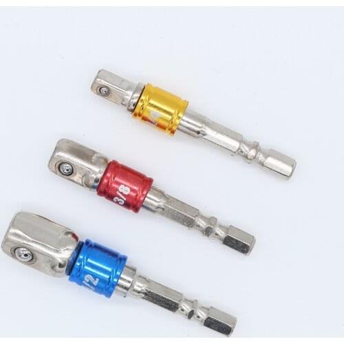 3pcs Chrome Vanadium Steel Socket Adapter Hex Shank to 1/4" 3/8" 1/2" Extension Drill Bits Bar Hex Bit Set Hand Tools