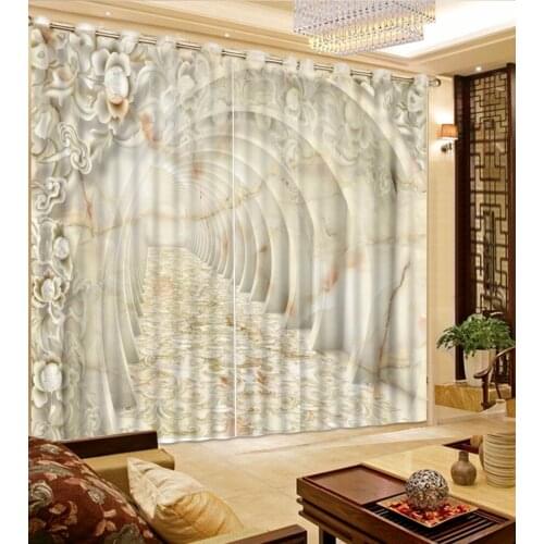 3D Curtain Fashion Customized Marble Pattern Space Curtains For Bedroom Custom Any Size Curtain Blackout Curtain Living Room
