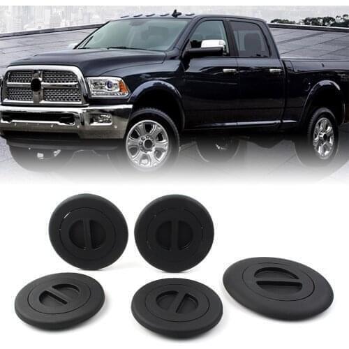 5Pcs Car Wheel Gooseneck Bed Plug Cover Kits 68225506AA For Dodge Ram 2500 3500 2014 2015 2016 2017 2018 2019 Black
