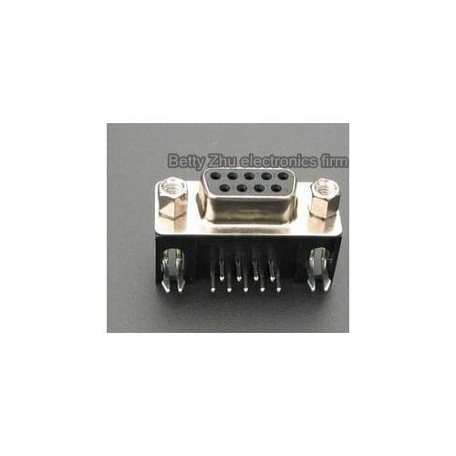 50PCS/LOT DR9 Female Serial data interface DR9T Hook hole type Short D Connector serial port Connect plug
