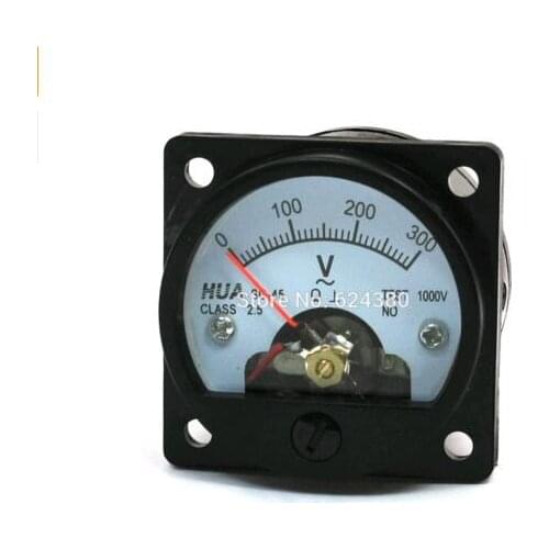 AC 0-300V Round Analog Dial Panel Meter Voltmeter Gauge Black SO-45