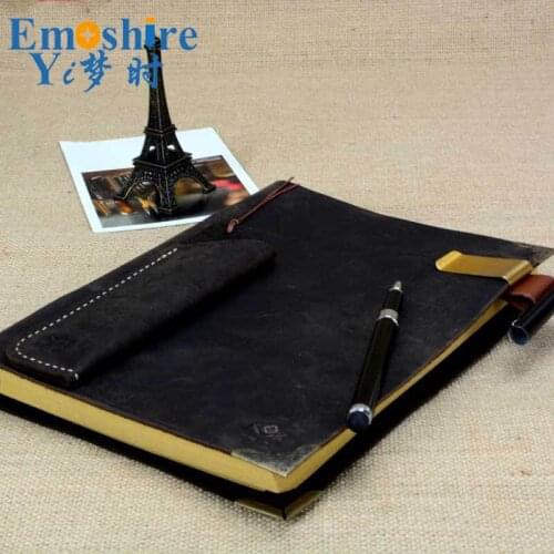 Emoshire Genuine Leather Notebook Travelers Journal Agenda Handmade Planner Notebooks Vintage Diary Sketchbook School Supp N121