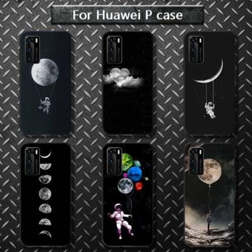 Space Moon Phone Case for huawei P40 pro lite P8 P9 P10 P20 P30 psmart 2019 2017 2018
