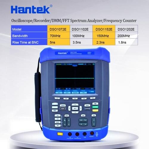 Hantek Digital Oscilloscope/Recorder/multimeter/FFT Spectrum Analyzer/Frequency Counter 5in1 DSO1072E DSO1102E DSO1152E DSO1202E