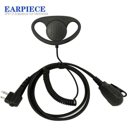D Shape Earhook PTT Curve Earpiece Headset Mic for Motorola EP450 CP180 CP185 CP040 GP88 GP300 Walkie Talkie Portable Radio