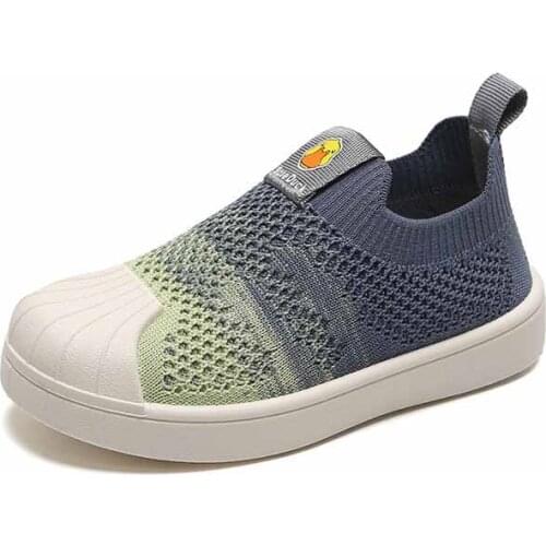 2020 autumn children shoes fashion shell head girls sneakers gradient flying woven shoes soft cover feet casual board shoes