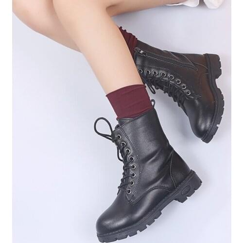 COZULMA Autumn Winter Kids Fashion Boots for Girls Martin Boots with Fur Children Ankle Boots Leather Shoes Princess Shoes 26-39