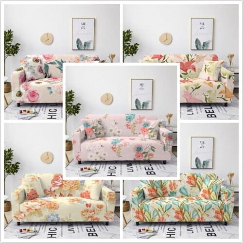 Elastic Sofa Cover for Living Room Flower Slipcovers Sofa Cover Cotton Couch Cover Furniture Protector Sofa Towel