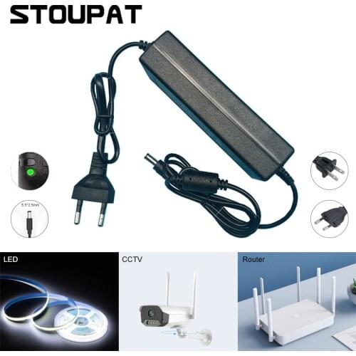 EU US Plug AC 110V 220V to DC 12V 5A Power Supply Charger 60W for LED Strip Light Monitor CCTV Converter Adapter Switch