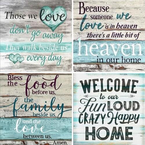 Evershine Diamond Painting Text Cross Stitch 5D DIY Diamond Embroidery Sale Landscape Family Full Square Round Mosaic Home Decor