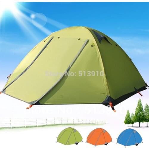 Flytop 4season tent!3persons aluminum pole double layer double door windproof stormproof professional camping tent