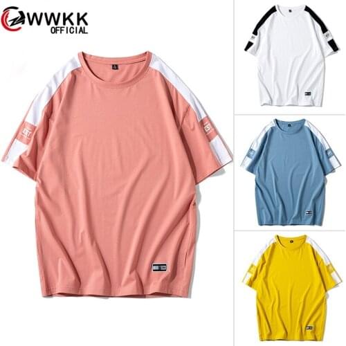 WWKK 2020 100% cotton short sleeve letter printed men T shirt casual o-neck summer street style cool funny loose T-shirt M-4XL