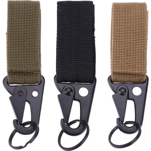 10cm Carabiner for Keys Nylon Belt Metal Hook Webbing Buckle Hanging Belt Buckle Molle Camping Belt Buckle with Key Ring