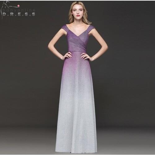 Sexy Open back Ombre Prom Dresses Long 2019 Elegant Cap Sleeve Bright Silk Purple Prom Gowns Vestido de Festa Longo