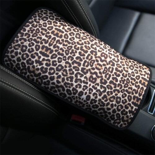 Leopard Vehicle Center Console Armrest Cover Pad Car Armrest Cover For VW Haval F7 Fiat 500 Volvo Xc90 Jeep Compass Kia rio 3 4