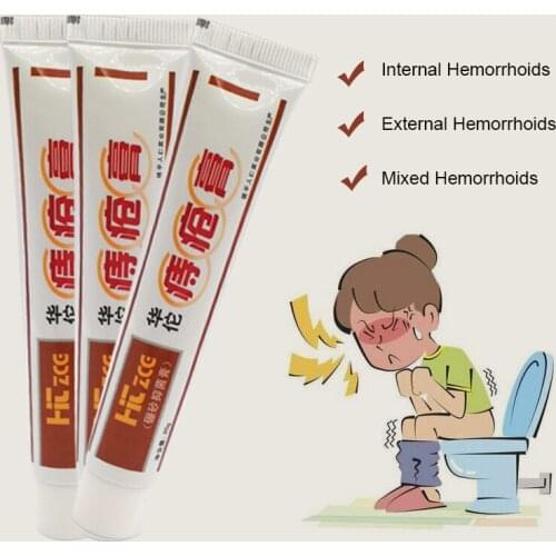 3PCS HuaTuo Hemorrhoids Cream Relief Mixed External Internal Hemorrhoids Anal Fissure Pain Ointment Chinese Herbal Ointment