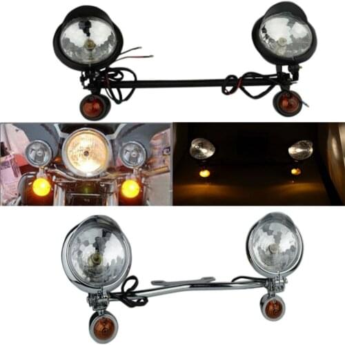 Motorcycle bullet Turn Signal harley fog light bracket Spotlight FogLight For Harley Electra Glide street glide Honda Suzuki