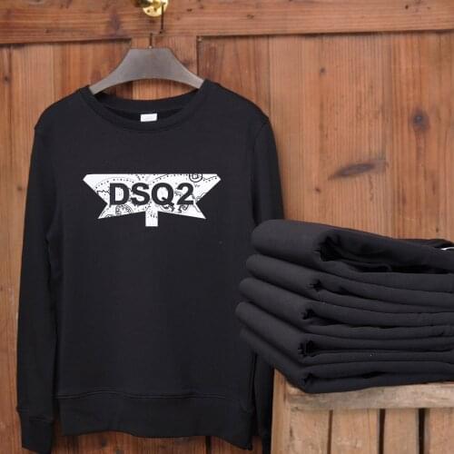 Winter style new warm thick dsq Mens Hoodie 100% cotton casual long sleeve Unisex hoody letter black Hoodie sweatshirt for men