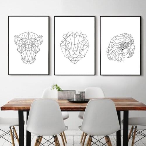 Nordic Canvas Painting Animal Home Decor Animal Line Drawing Poster Wall Art Poster Kid Bedroom Living Room Decor Picture