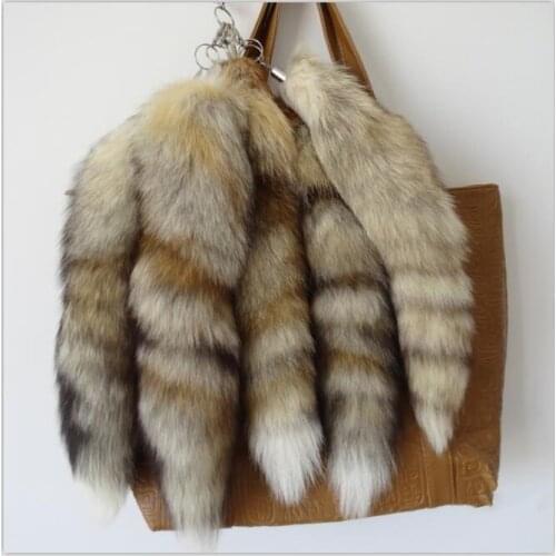 New 100% Natural Fox Tail Plush Genuine Fox Tail Keychain Fur Tassel Bag Tag Charm Keyring Real Fur Oversize Handbag Pendant